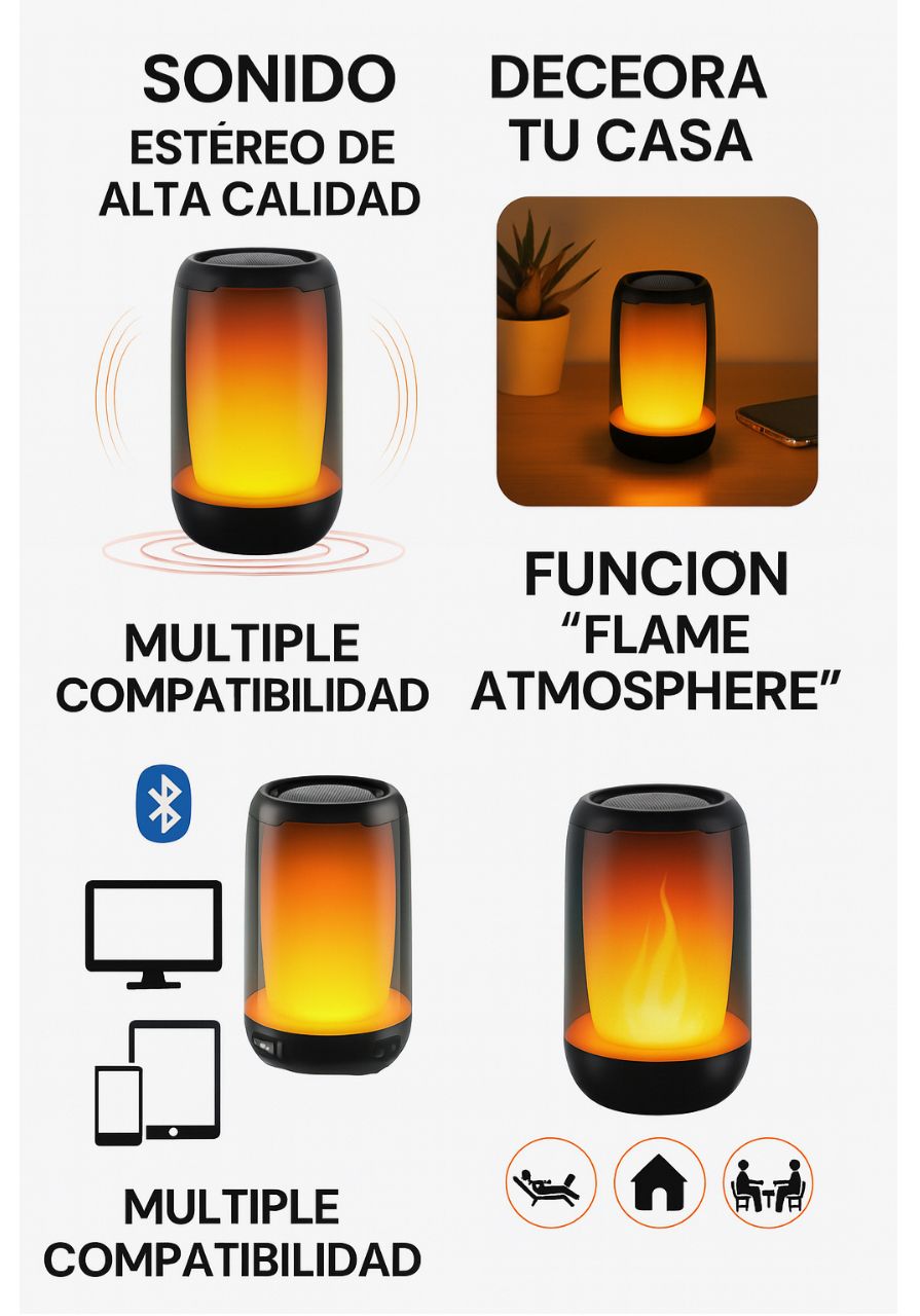 Altavoz Bluetooth – Sonido Envolvente y Diseño Transparente - Cuifati Crystal